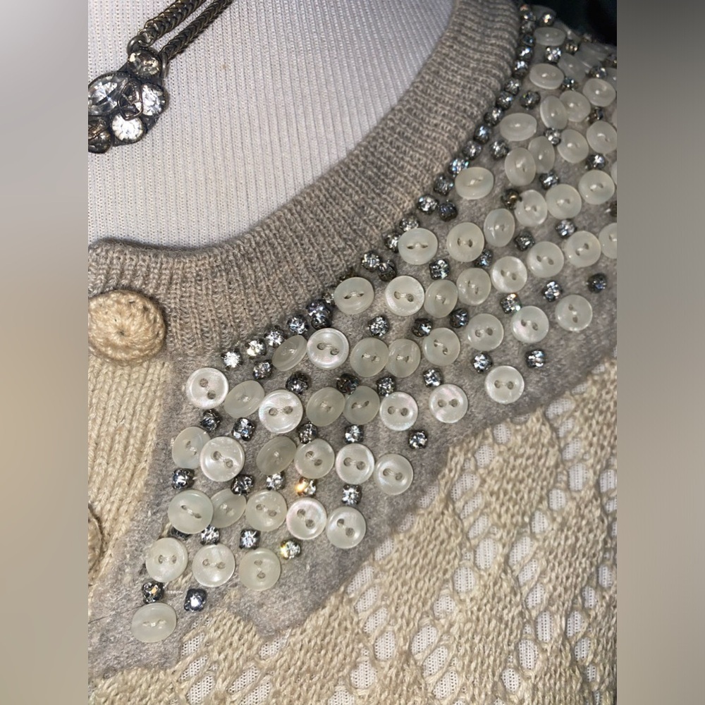 Sparkle with Sophistication: Anthropologie Yellow Bird Wool Collar Sweater ✨🌼